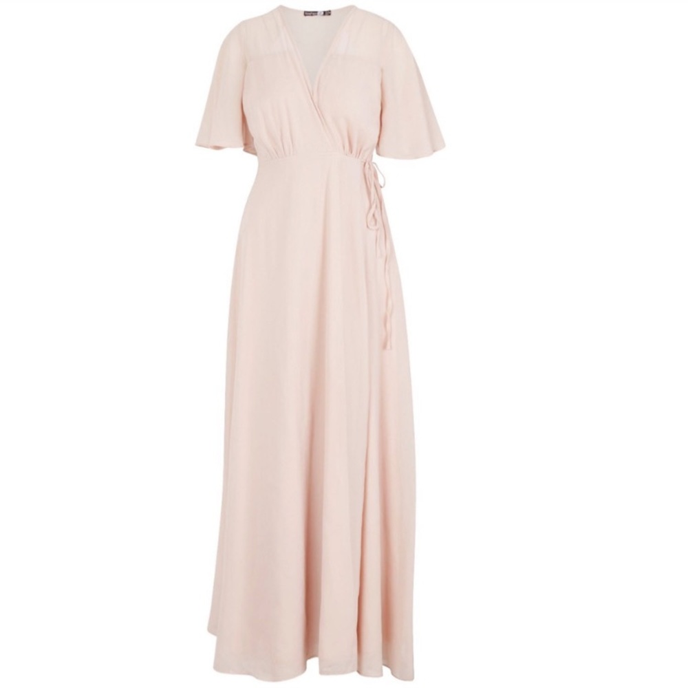 blush wrap maxi dress
